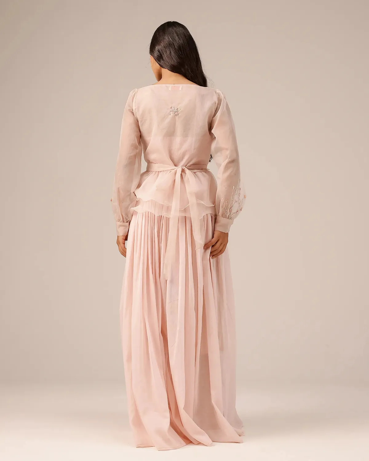 Our Dve Flora giacca e abito organza rosa
