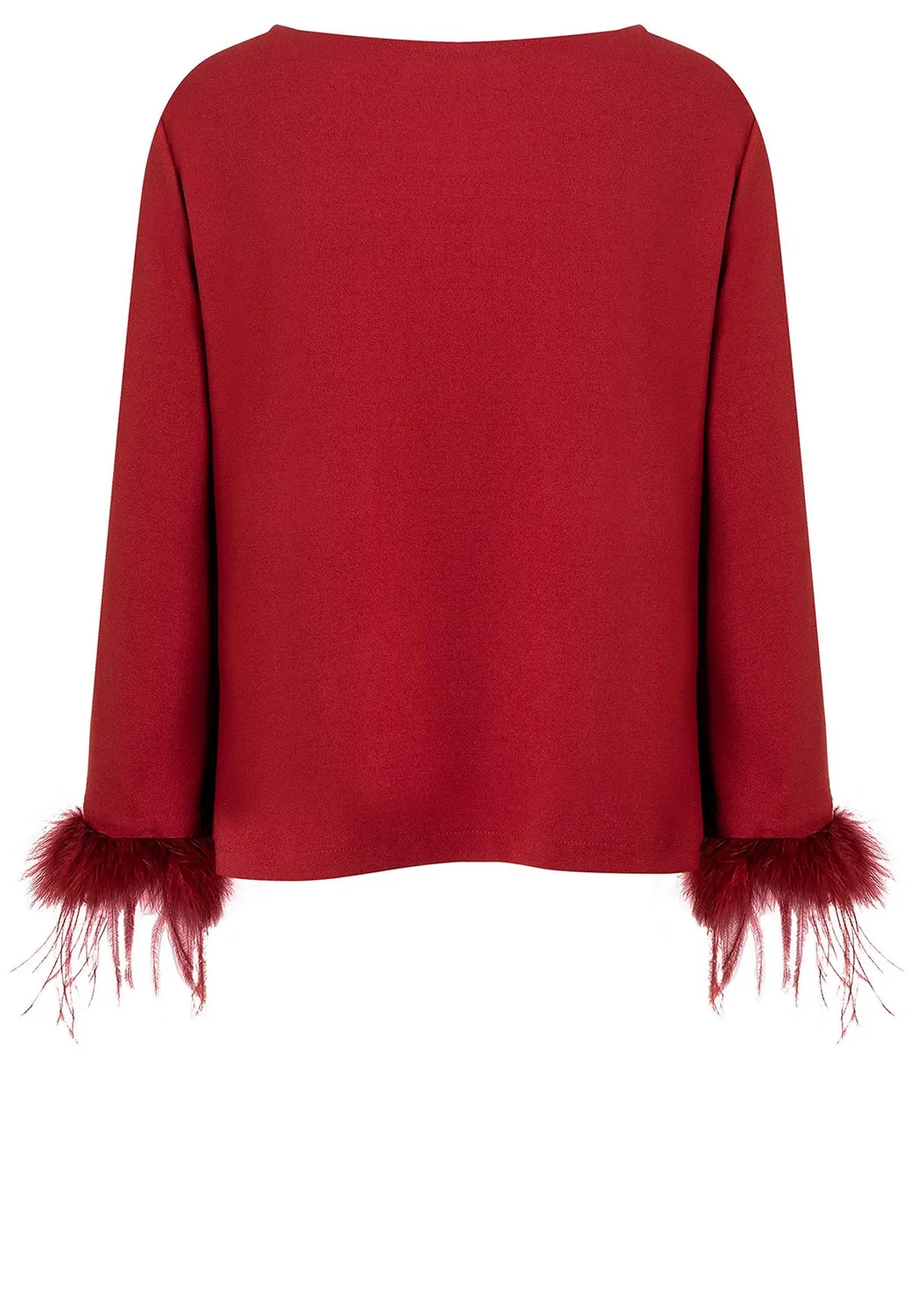 Ana Alcazar Sinkara top bordeaux con piume