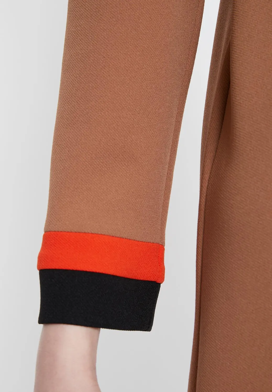 Ana Alcazar Sideo abito linea A cappuccino color block
