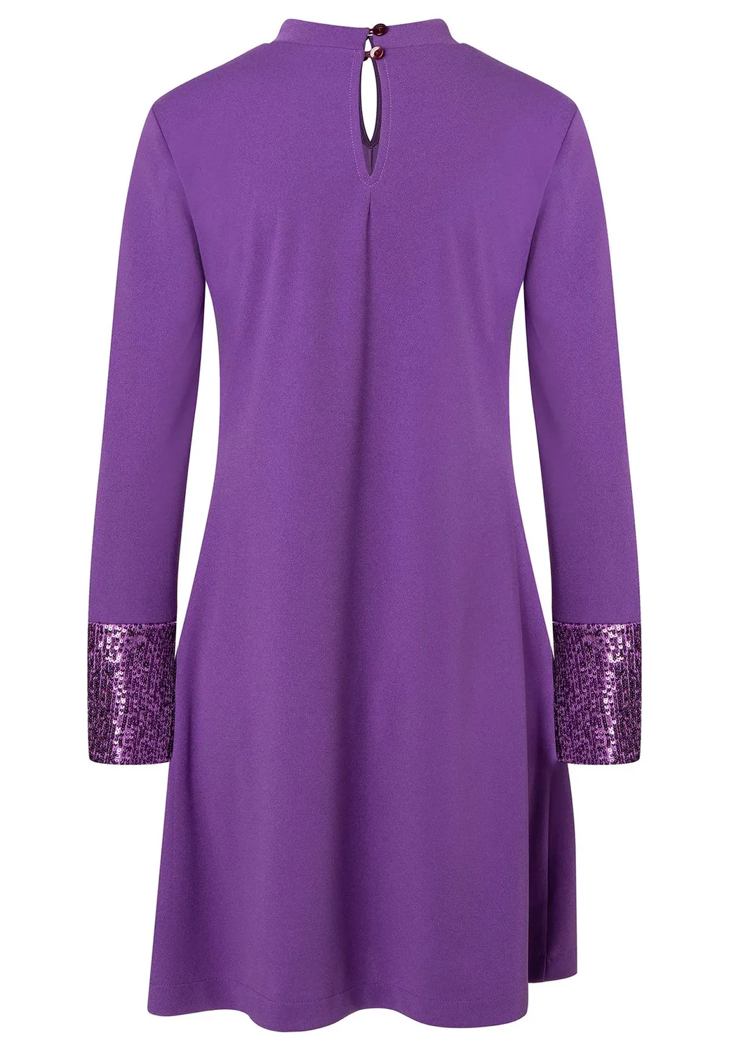 Ana Alcazar Saliba abito viola linea A paillettes