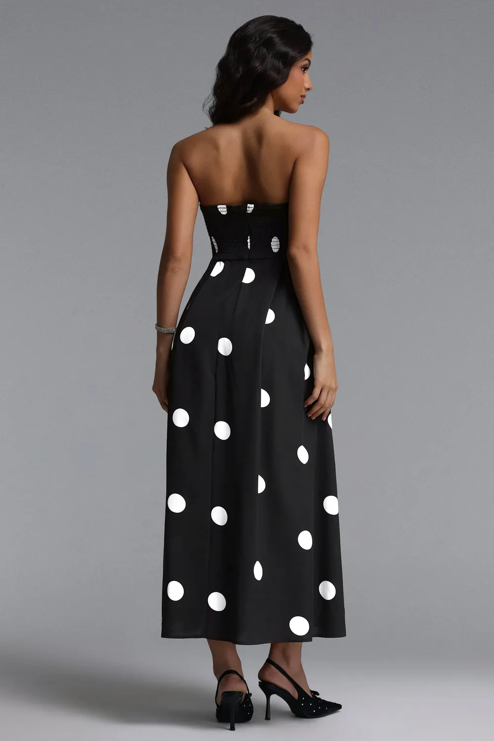 Bella Barnett Marley abito maxi pois nero L sartoriale