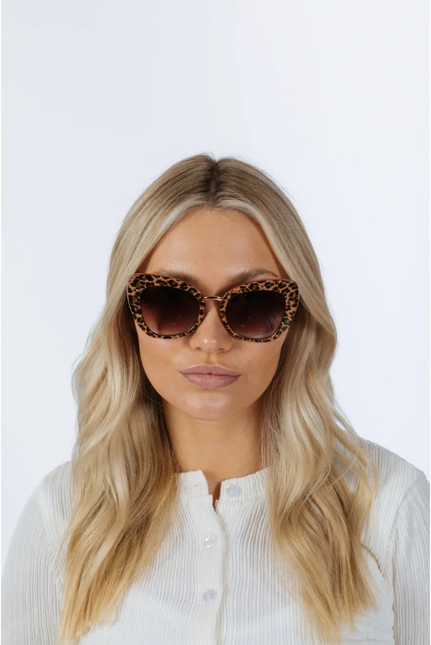 SVNX Oversized Cat-Eye occhiali da sole marrone leopardati