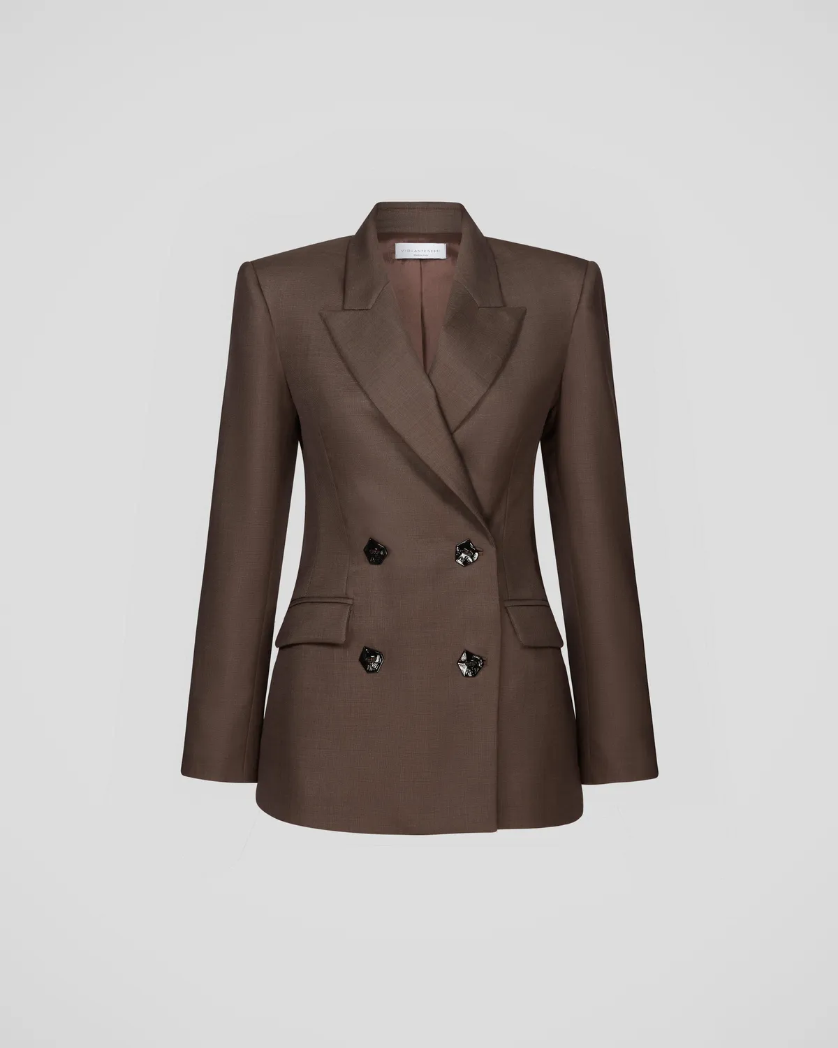 Violante Nessi Sir Blazer doppiopetto marrone lana