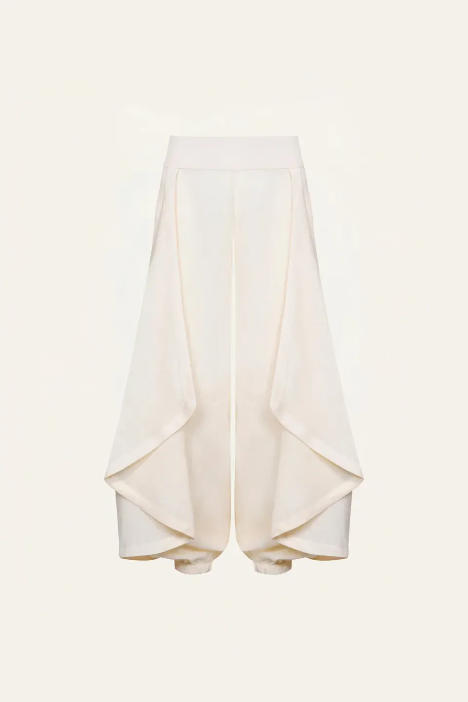 Johanna Ortiz Heat Echo pantaloni lino ecru palazzo