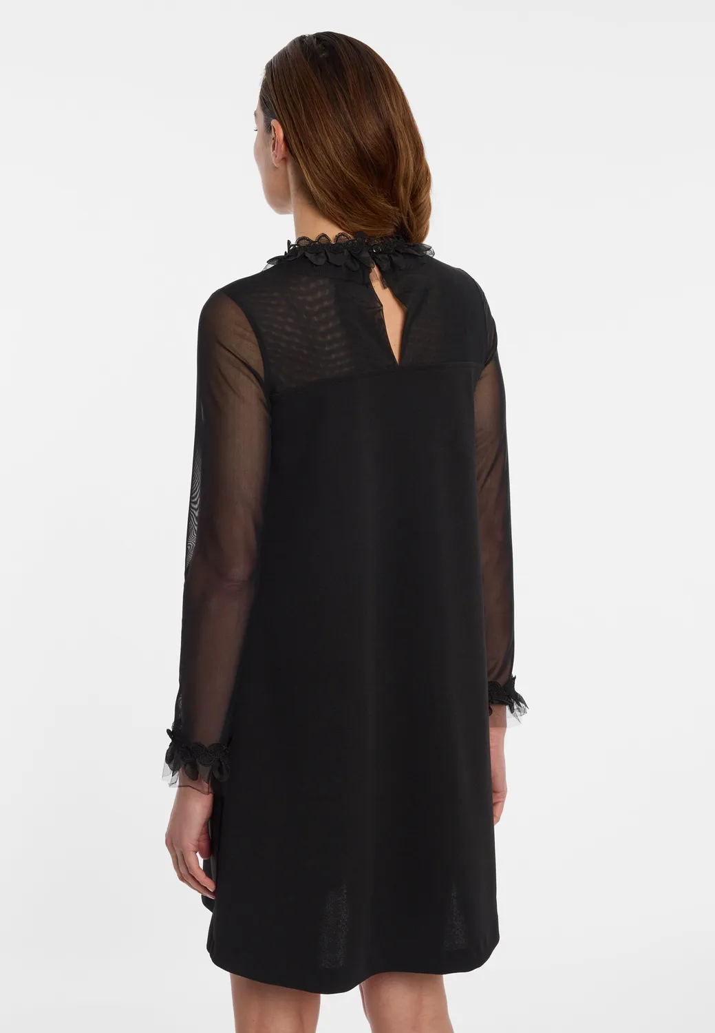 Ana Alcazar Endory abito cocktail nero pizzo tulle
