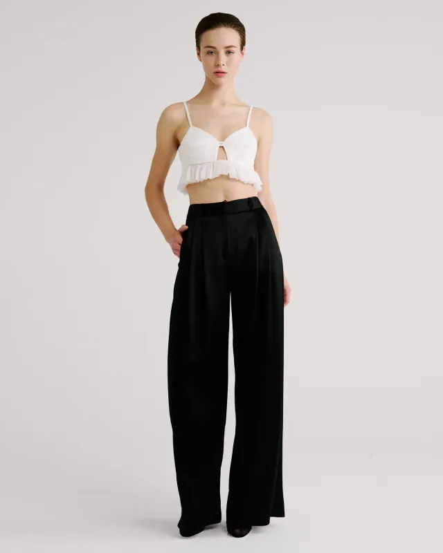 Violante Nessi Costes top avorio seta coppe scultoree