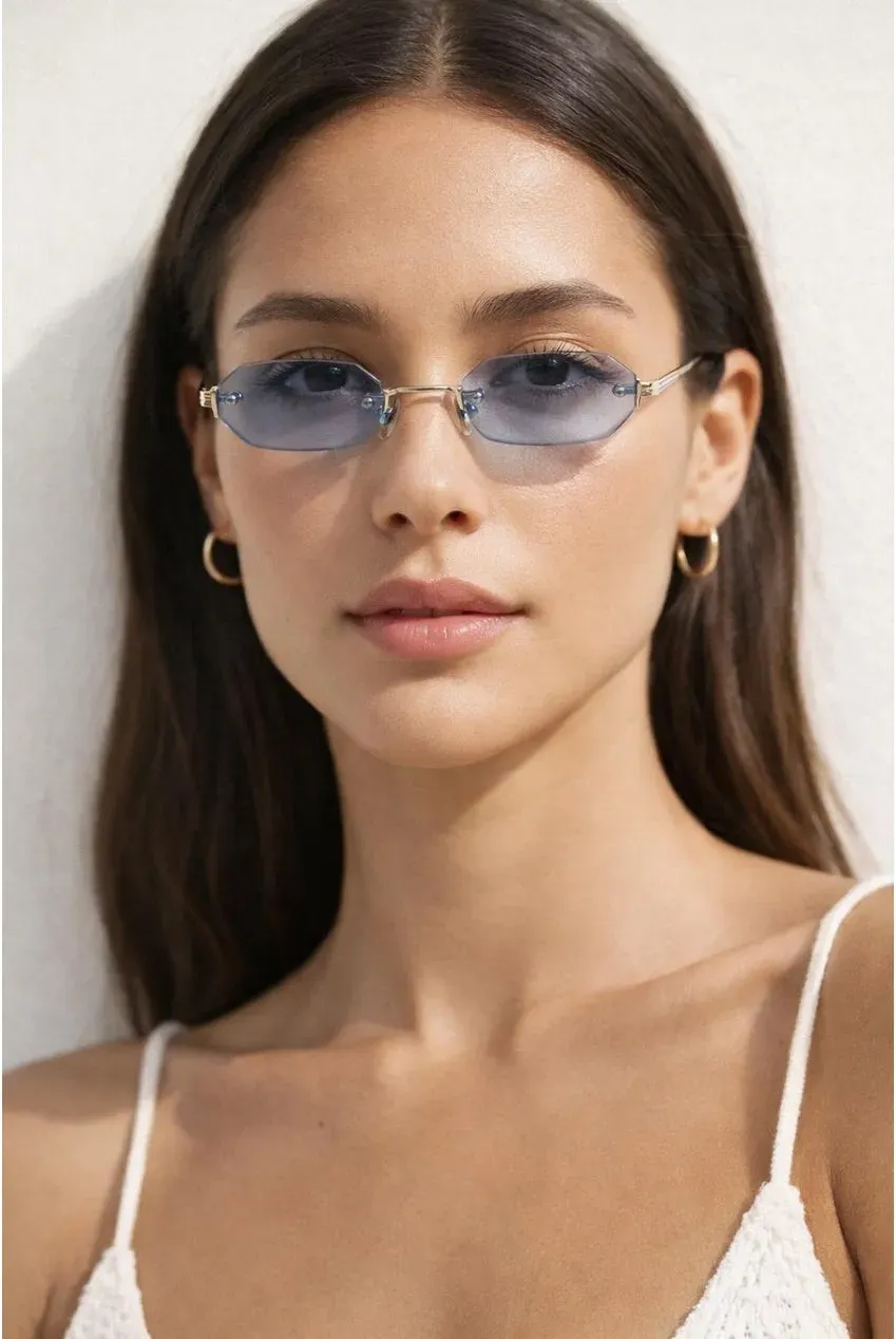 SVNX Oval occhiali da sole blu argento