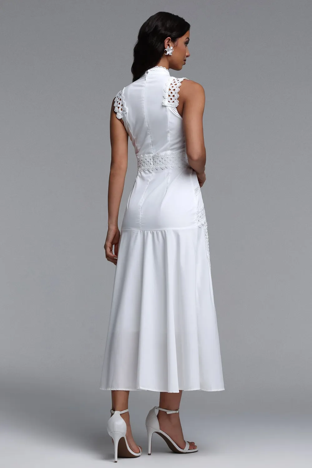 Bella Barnett Inez Resort abito maxi bianco smanicato