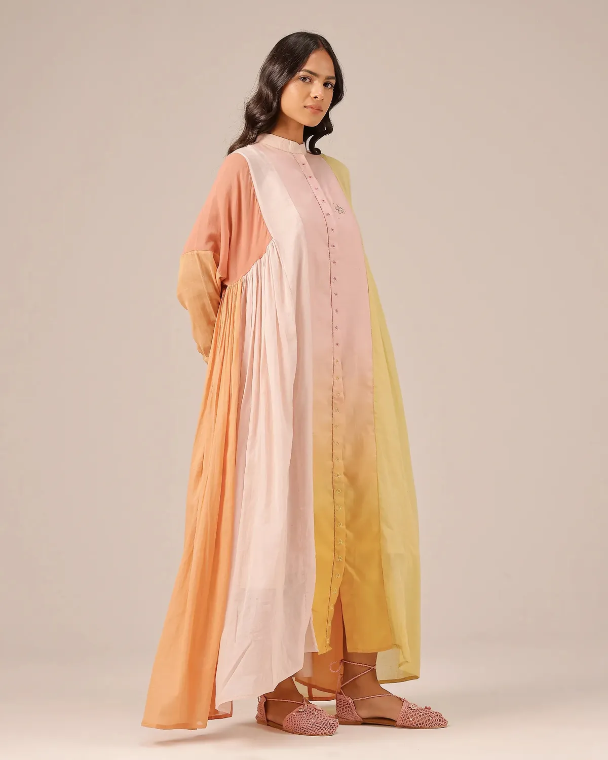 Our Dve Drift Dress abito taglia unica sfumato rosa giallo