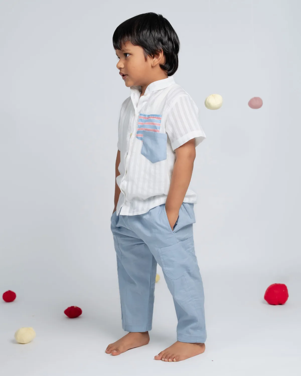 Our Dve Tiny Trend pantalone bimbo blu cotone