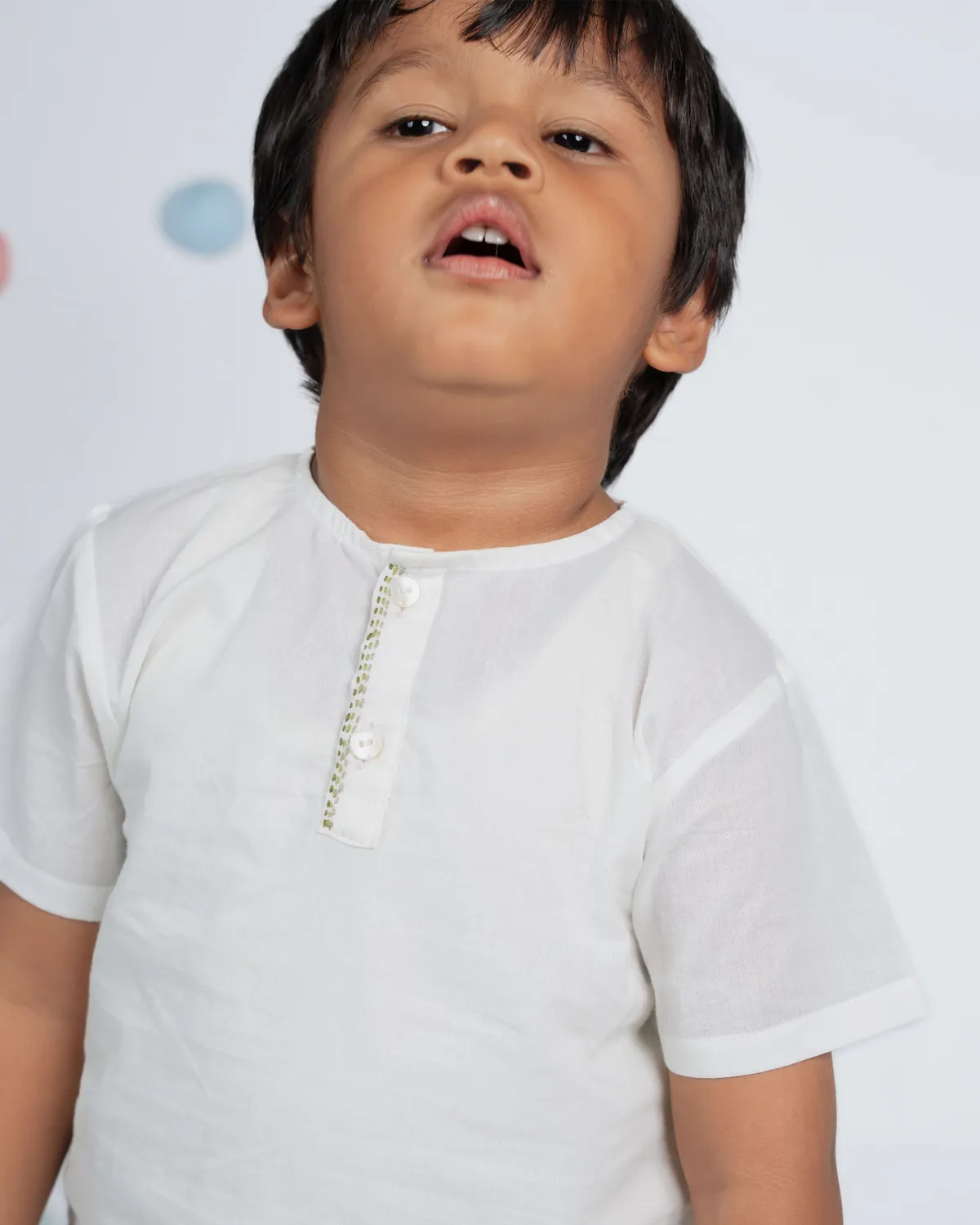 Our Dve Signature Boy completo bimbo cotone bianco verde