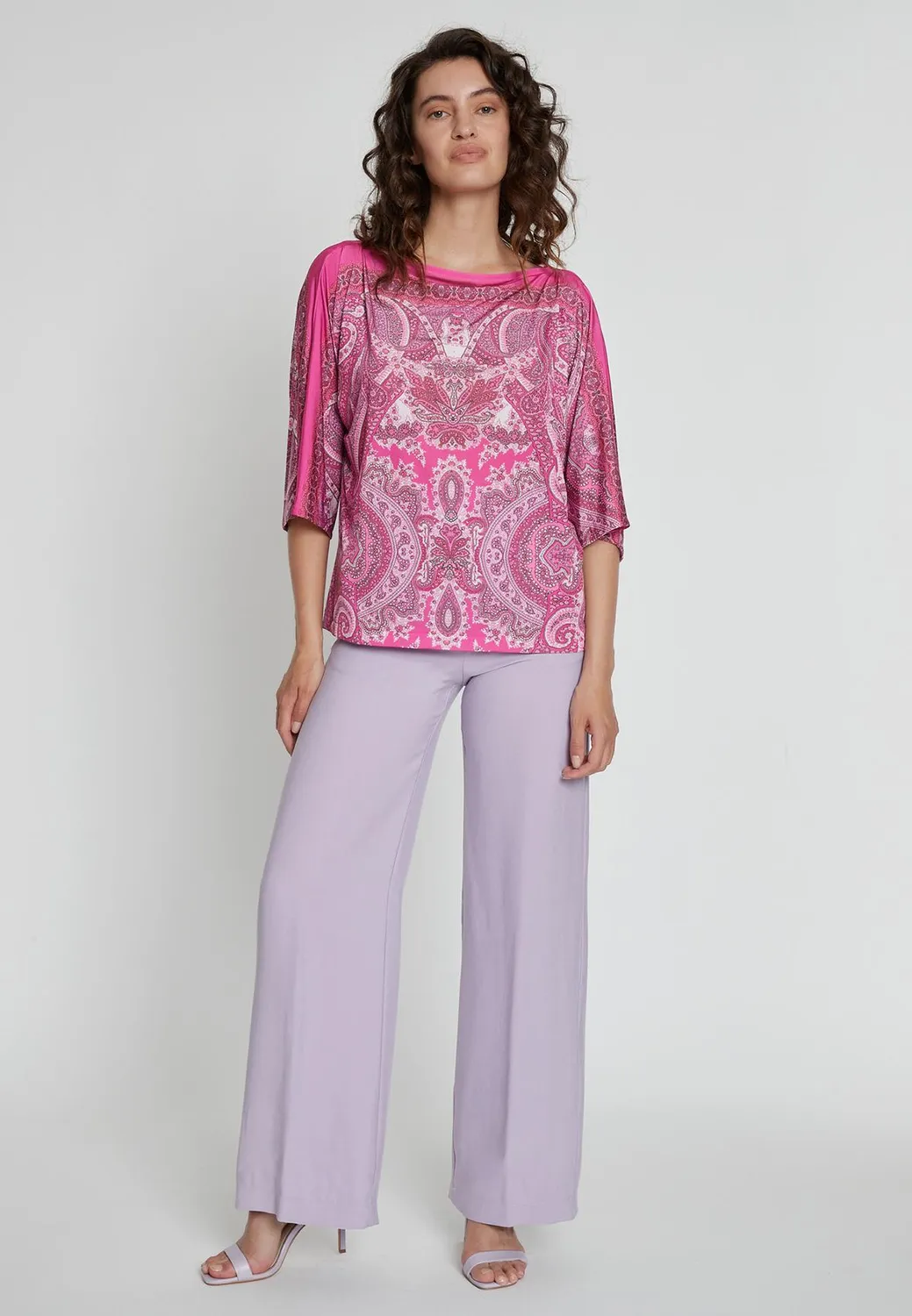 Ana Alcazar Kimly top jersey paisley colorato
