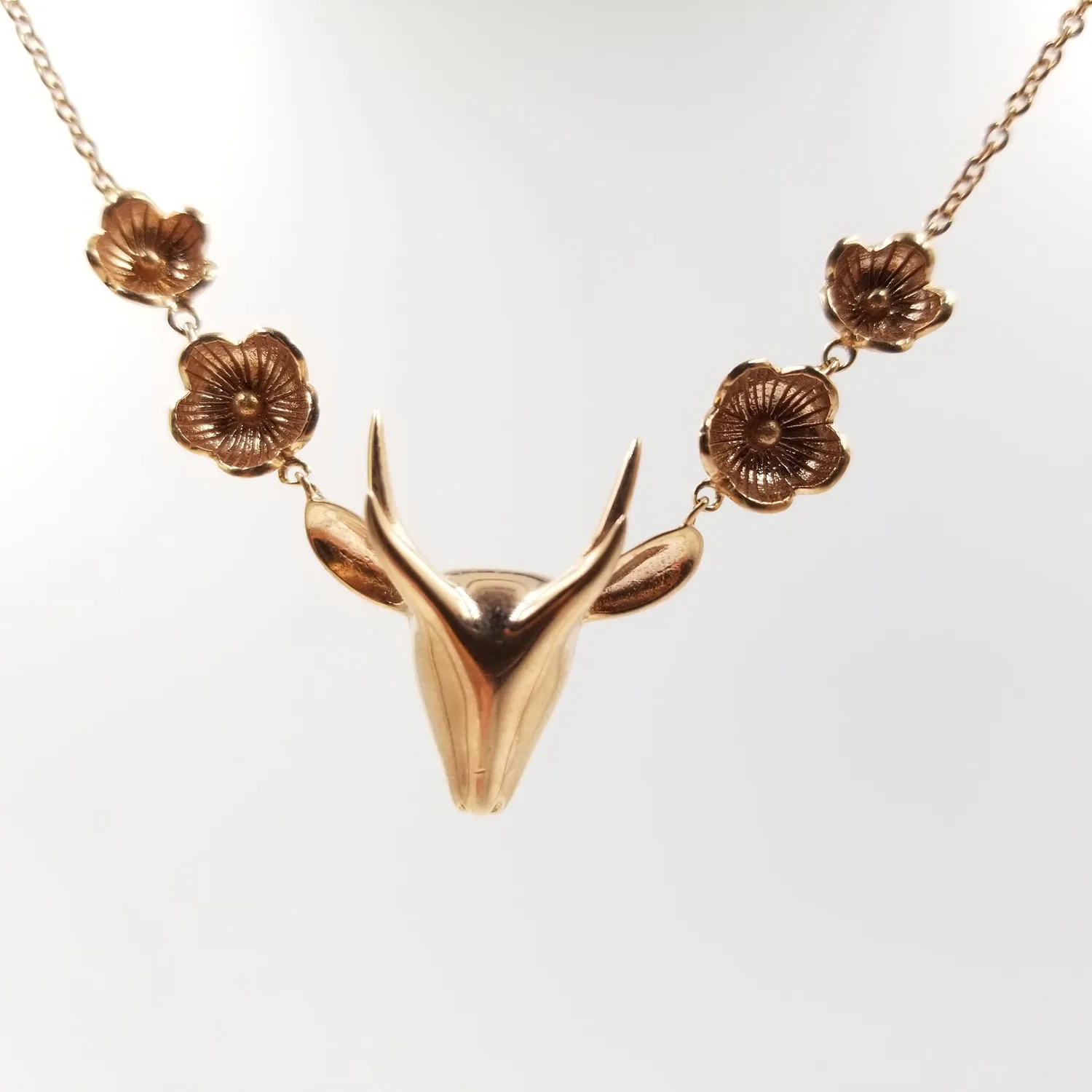 Our Dve Reindeer collana argento placcato oro 18kt
