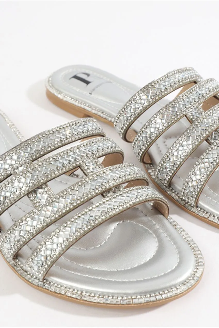 Pia Rossini Marielle sandali argento con strass