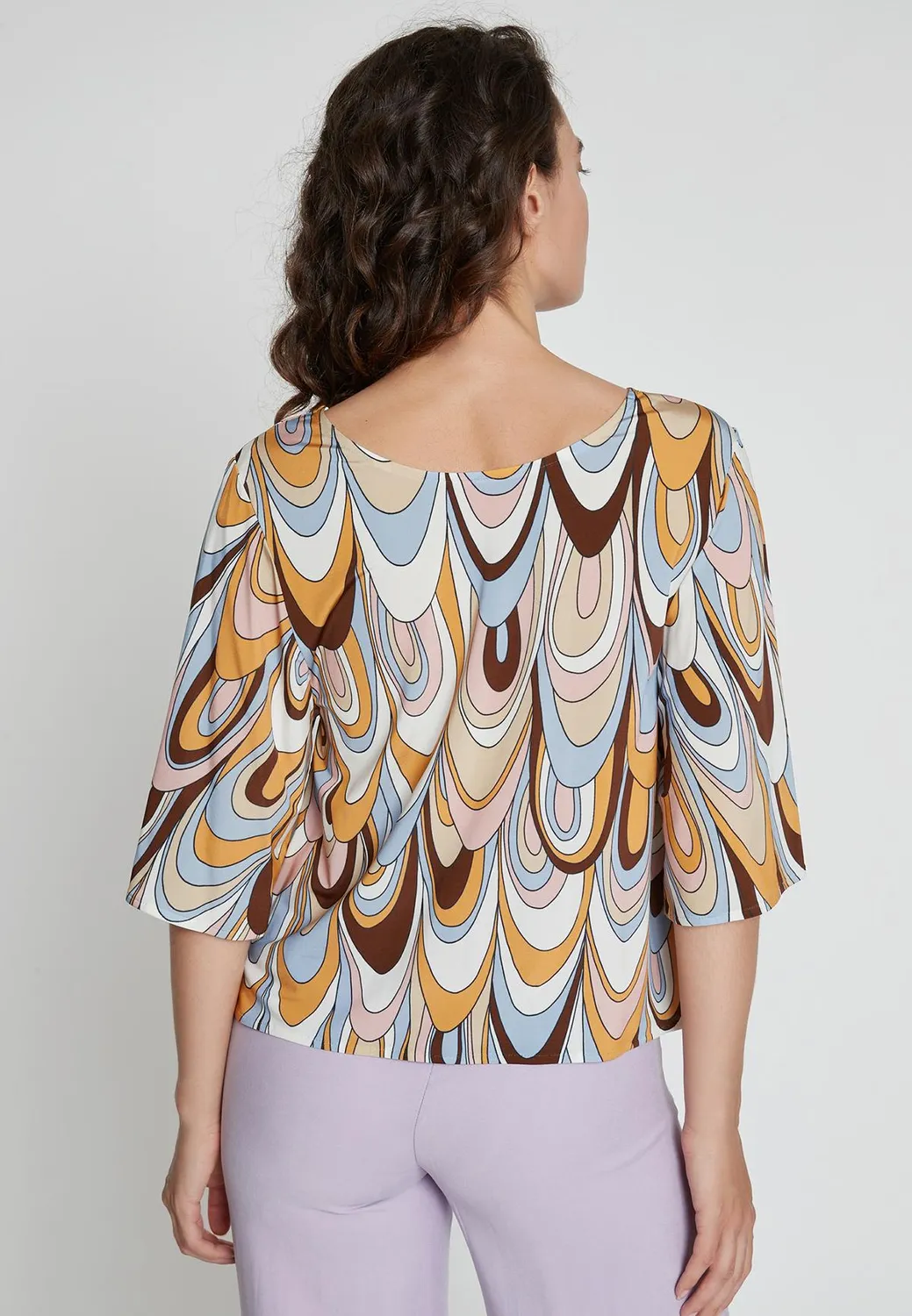 Ana Alcazar Kibone top fantasia retro manica corta