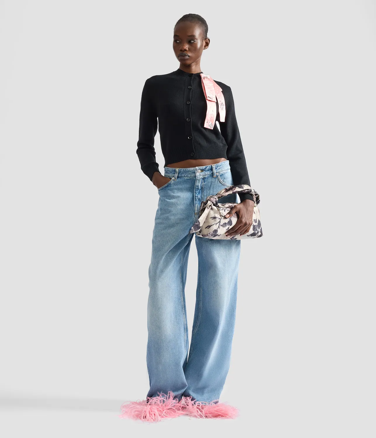 Erdem Merino Wool cardigan lana fiocco ricamato
