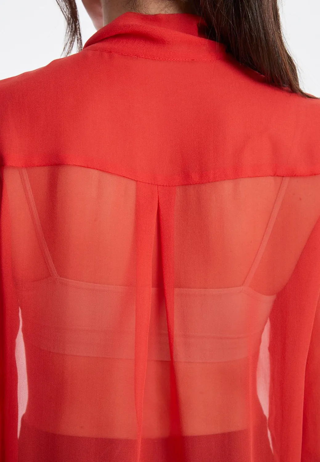 Ana Alcazar Zerona camicetta chiffon rossa