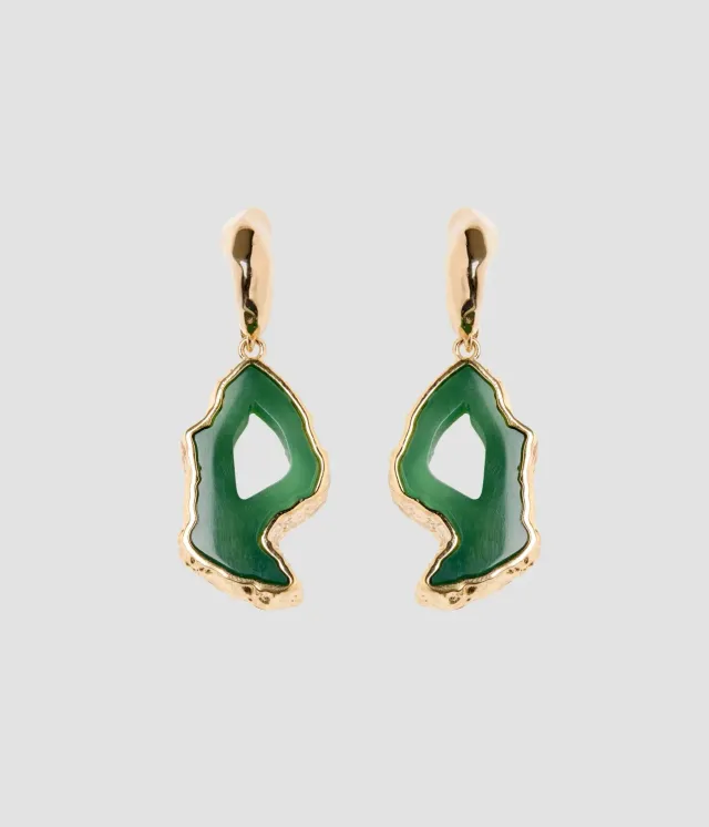 Erdem Stone Earring orecchini agata verde
