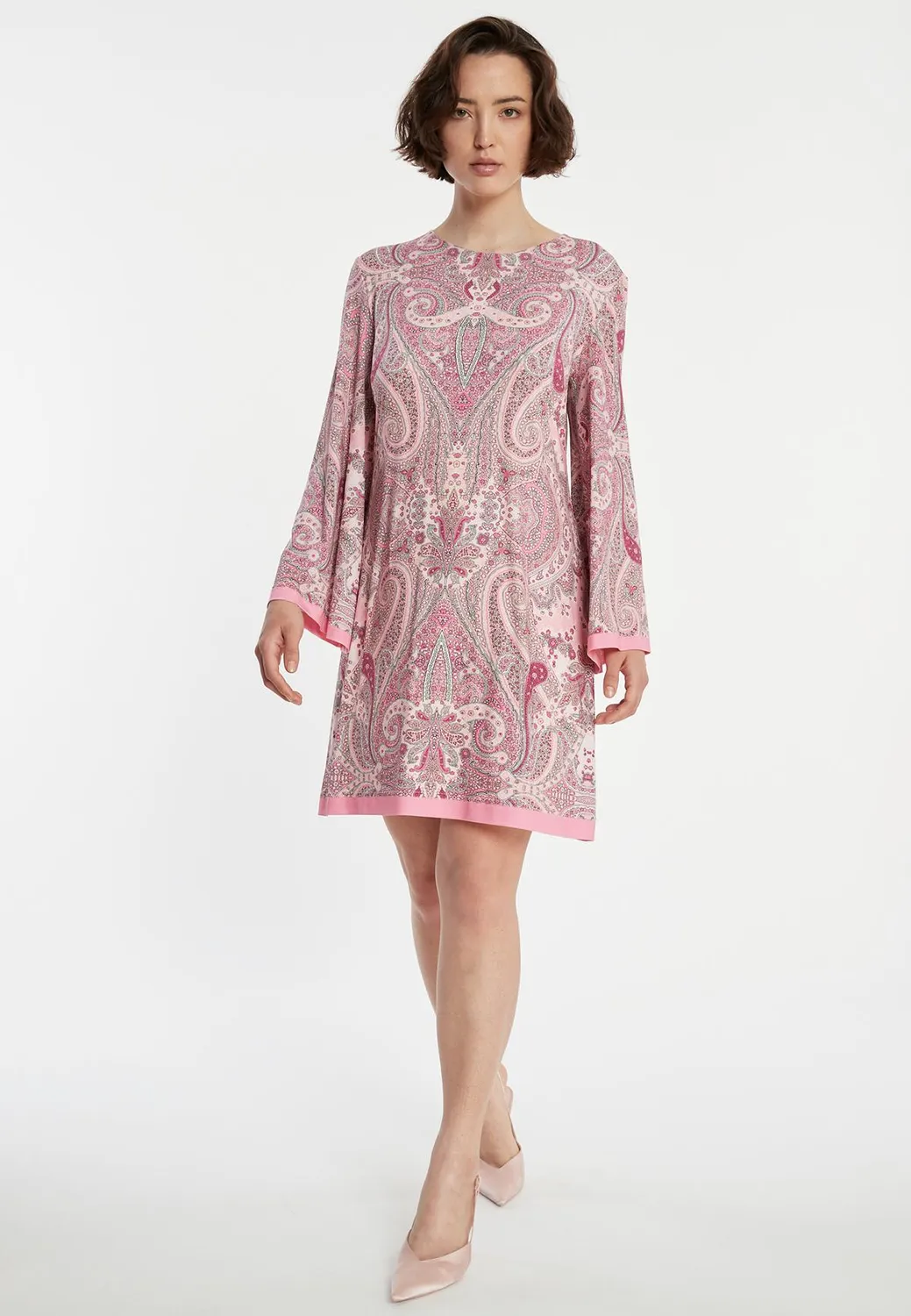 Ana Alcazar Zipia tunica jersey rosa maniche tromba
