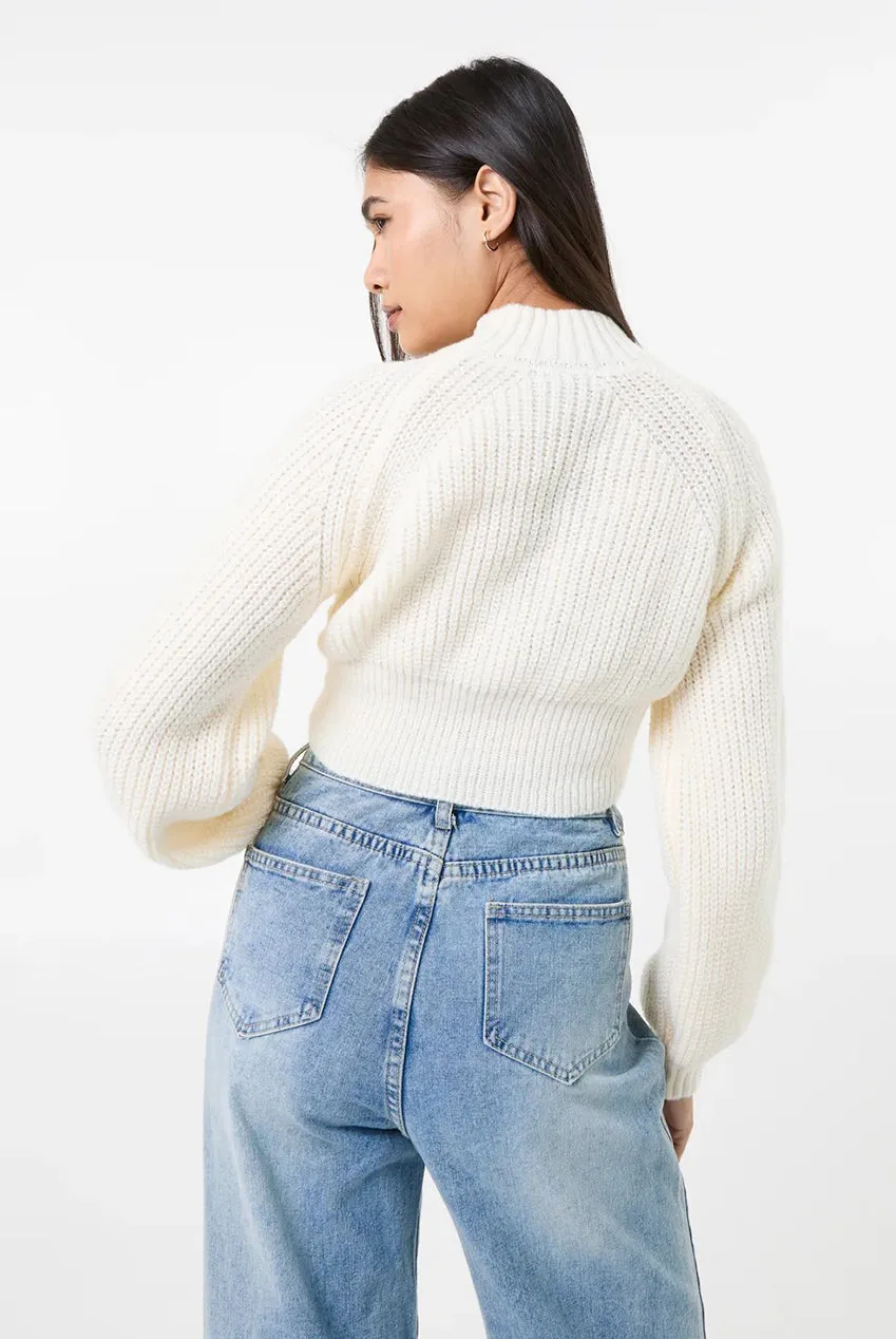 Pink Vanilla High Neck Knitted Jumper maglione avorio