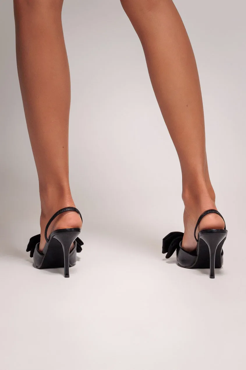 Goddiva Bow Detail Slingback decollete nere fiocco