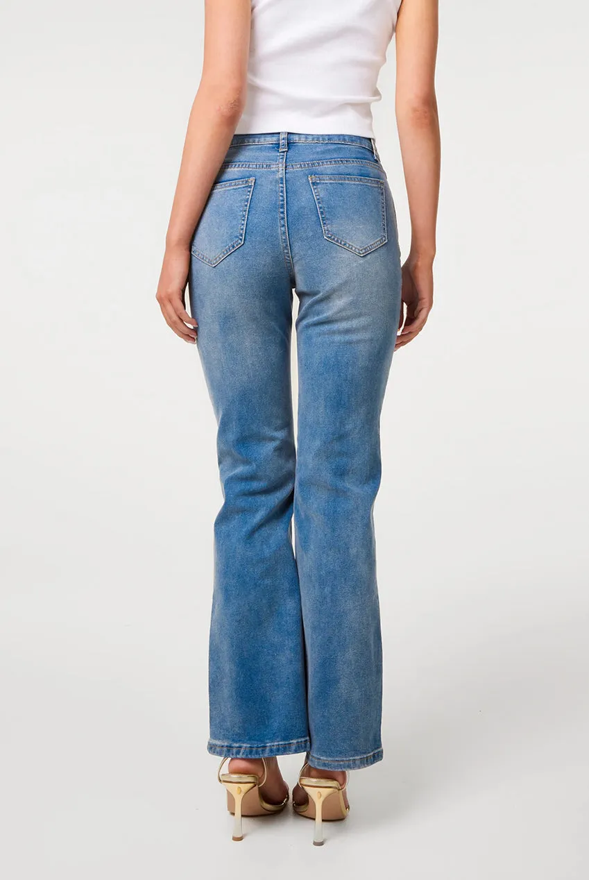Pink Vanilla Flared Jeans jeans zampa denim blu
