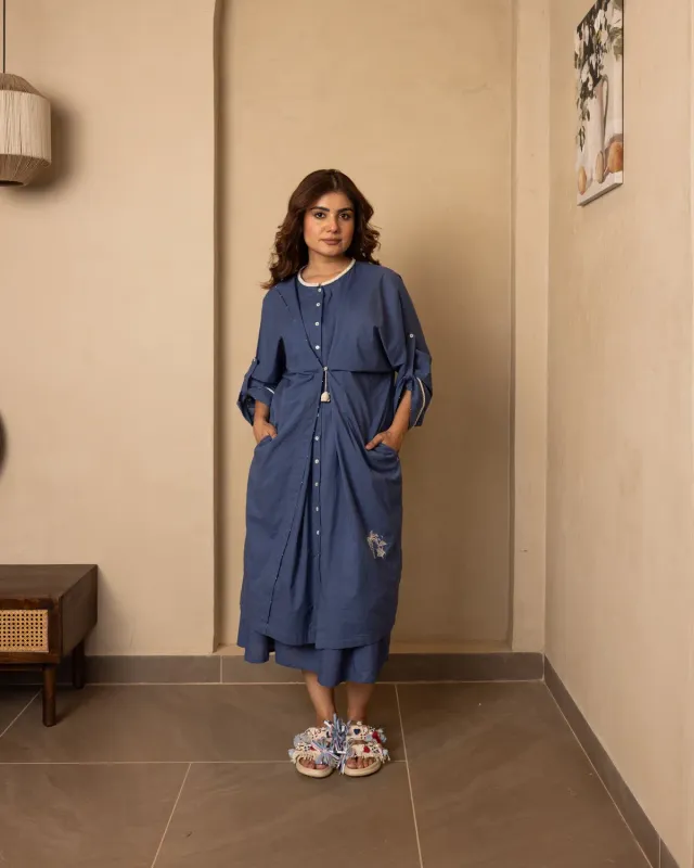 Our Dve Nautica Dune abito-gonna cotone blu scuro