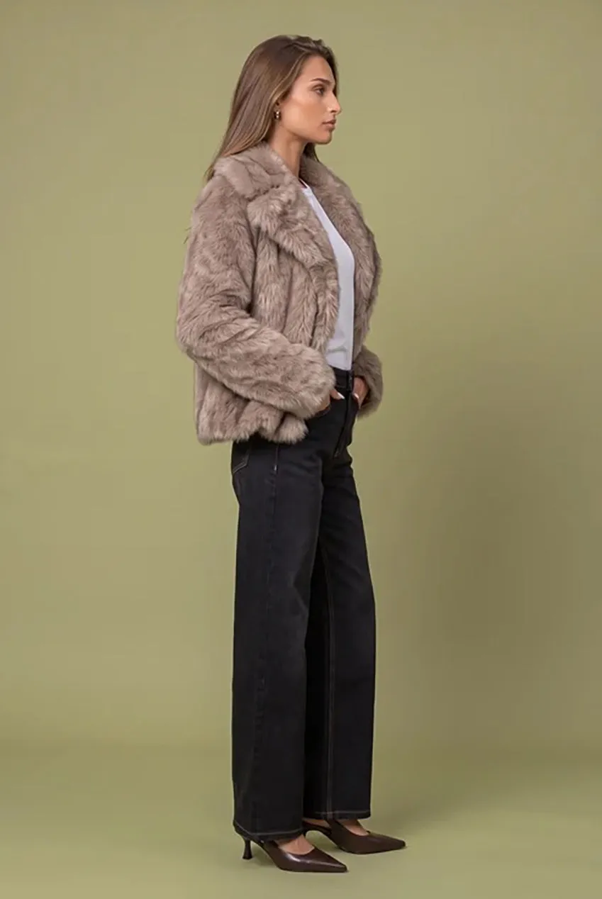 Urban Bliss Tipped giacca pelliccia grigia eco