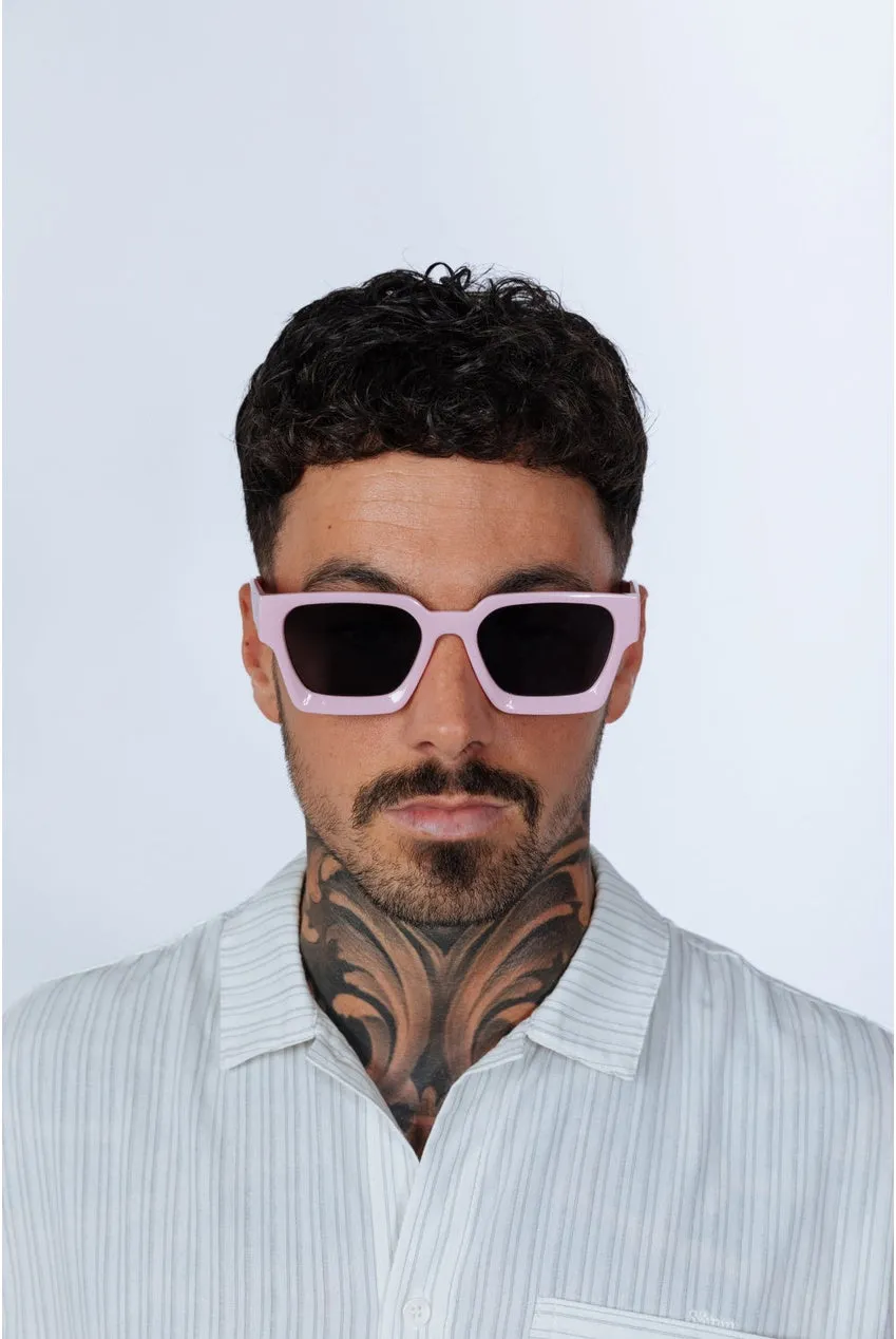 SVNX occhiali da sole rosa quadrati retro