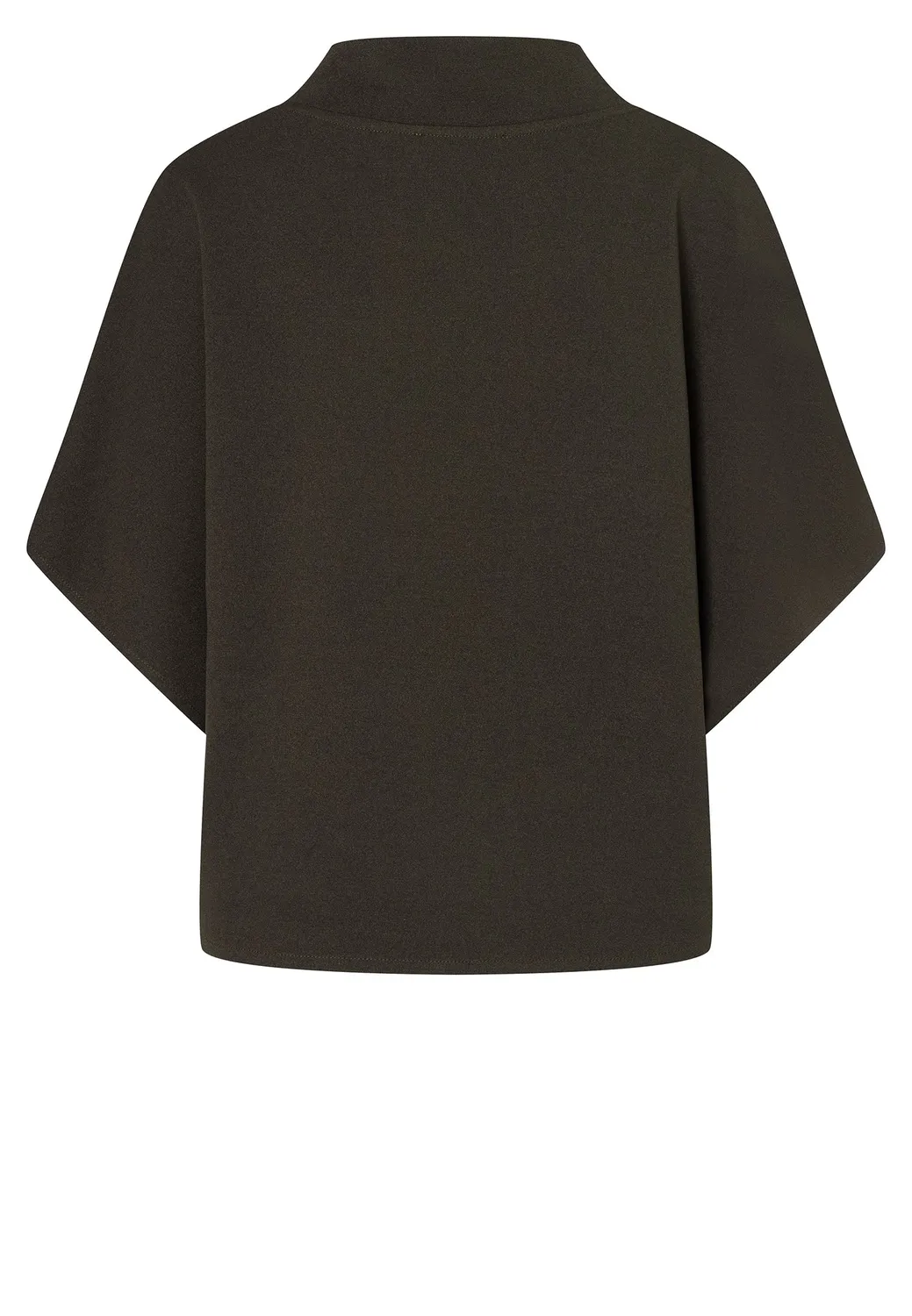 Ana Alcazar Eliorelle top mantella kaki collo alto