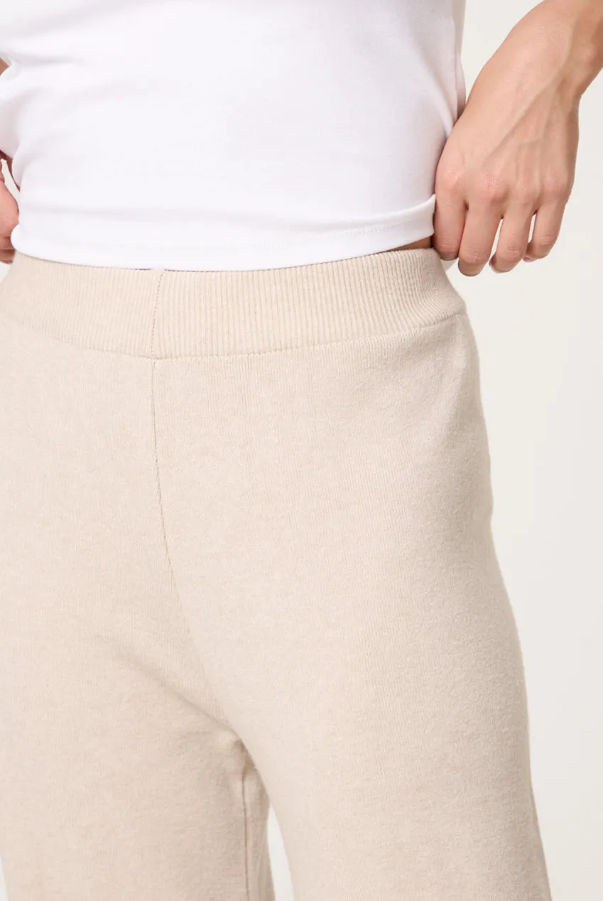 Blue Vanilla Knitted Wide Leg pantaloni pietra maglia