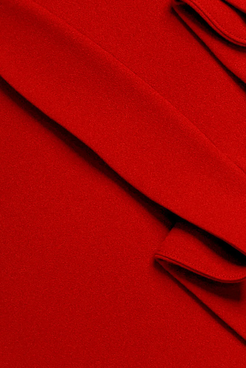 Goddiva Scuba Crepe Abito Midi Bodycon Rosso Scollo Laterale