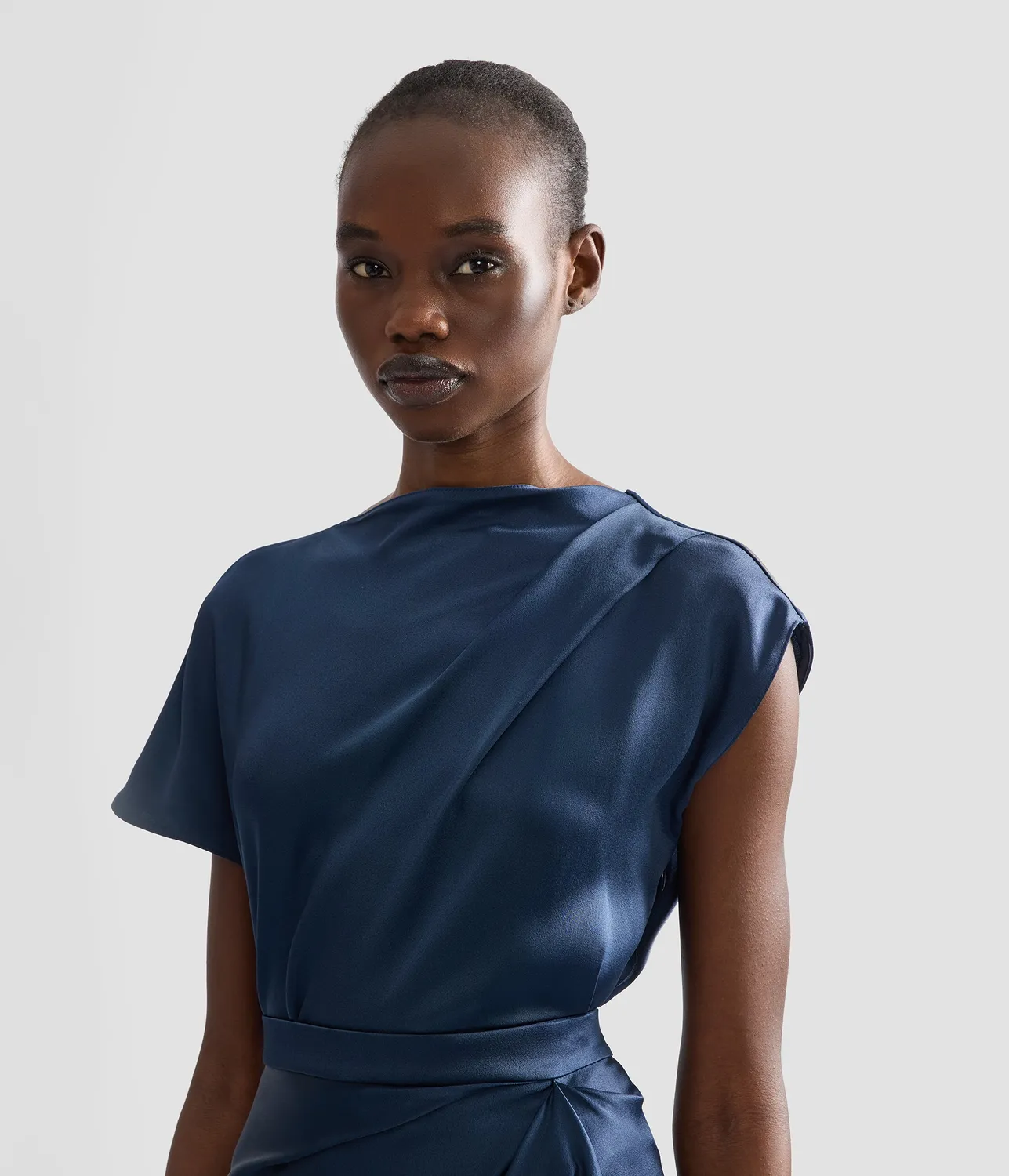 Erdem Satin Draped top raso drappeggio