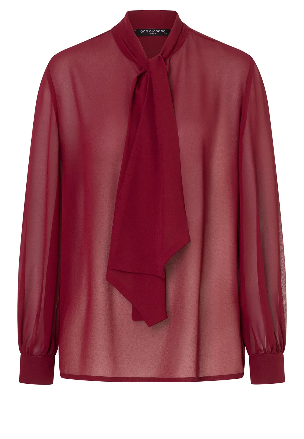 Ana Alcazar Cosy blusa chiffon bordeaux con fiocco