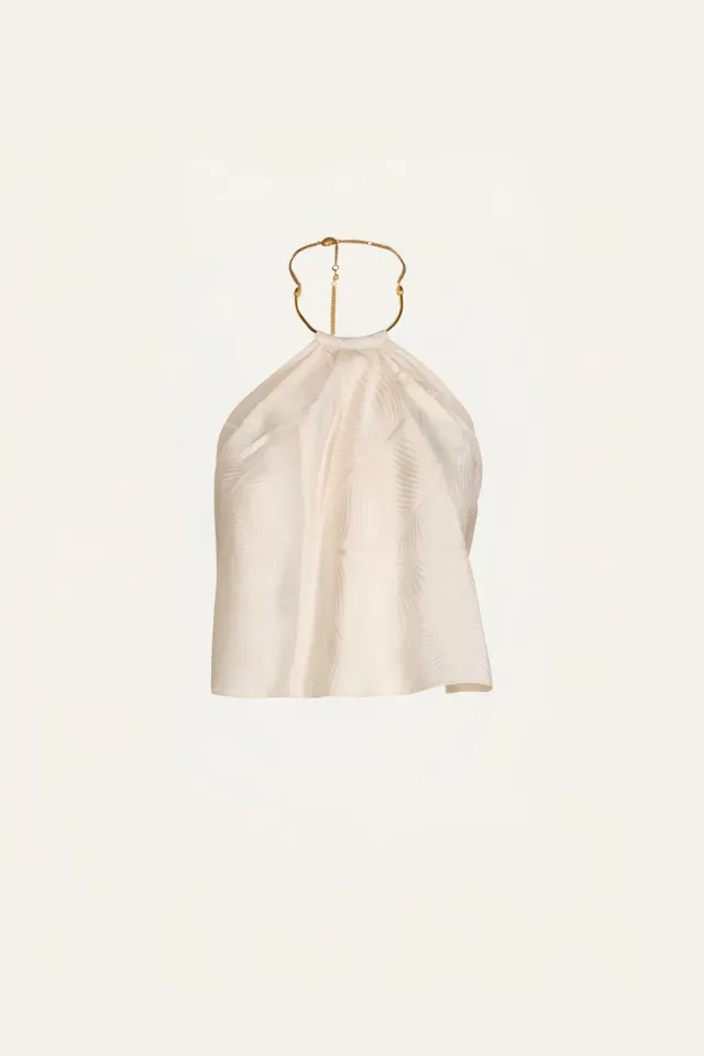Johanna Ortiz The Root Top top ecru jacquard