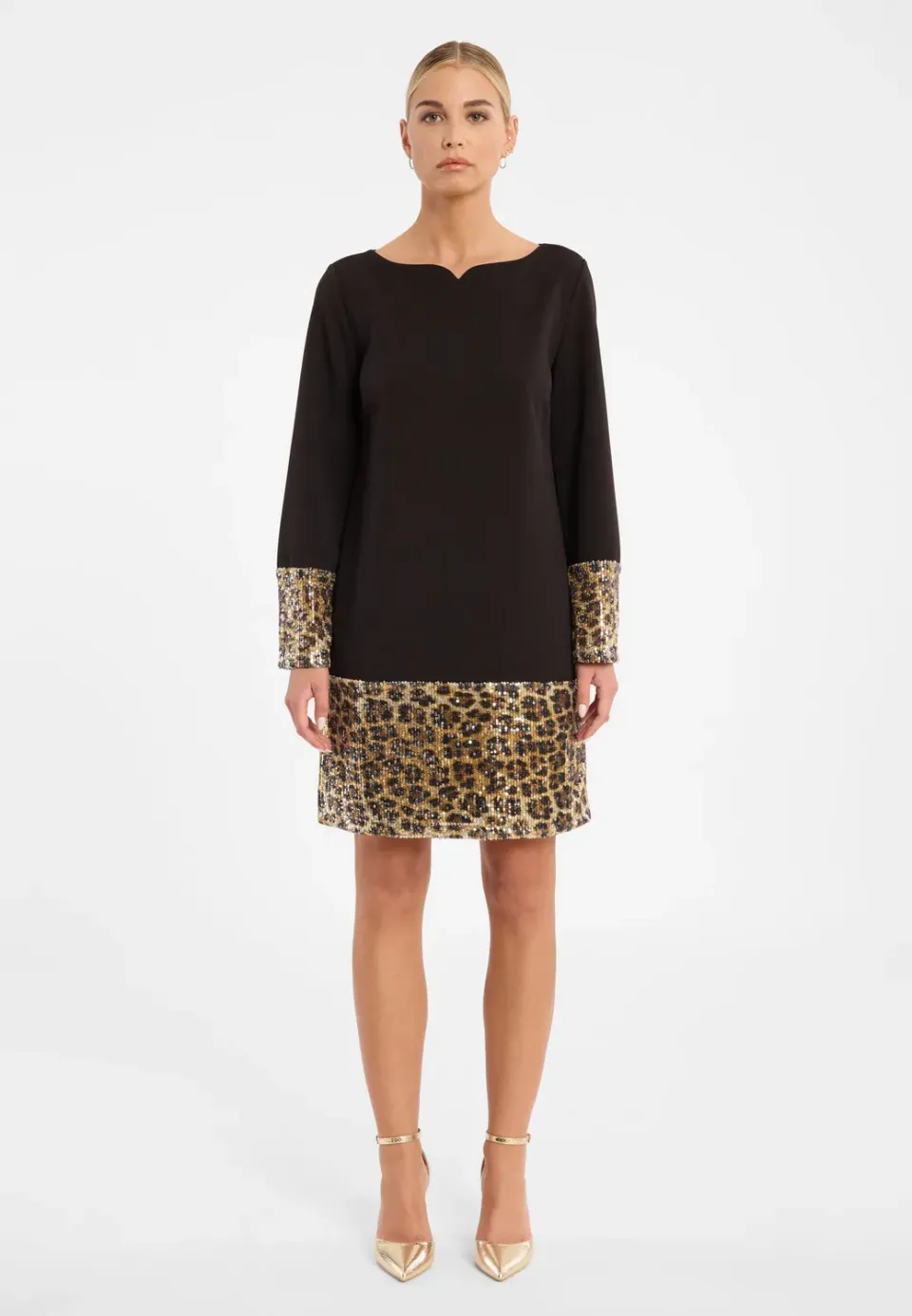 Ana Alcazar Celasis abito corto nero paillettes