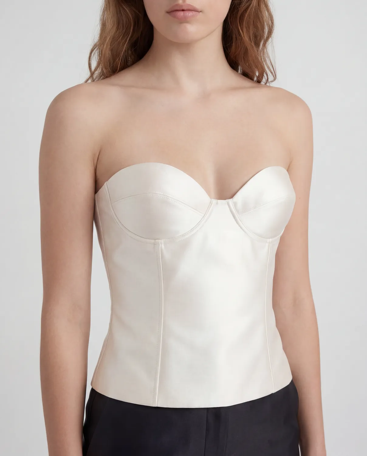 Violante Nessi Dumas top bustier avorio mikado seta