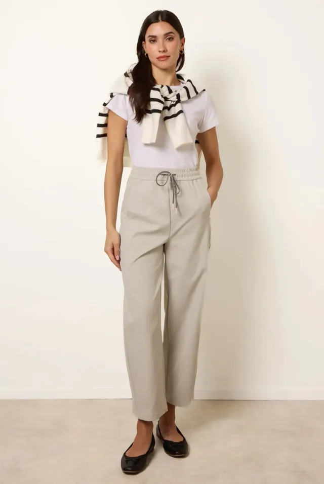 Blue Vanilla Elastic Waist Drawstring pantaloni stone poliestere