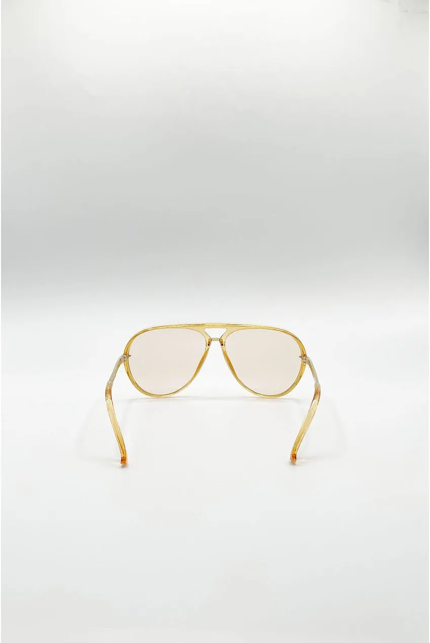 SVNX Bold Aviator occhiali da sole metallo champagne