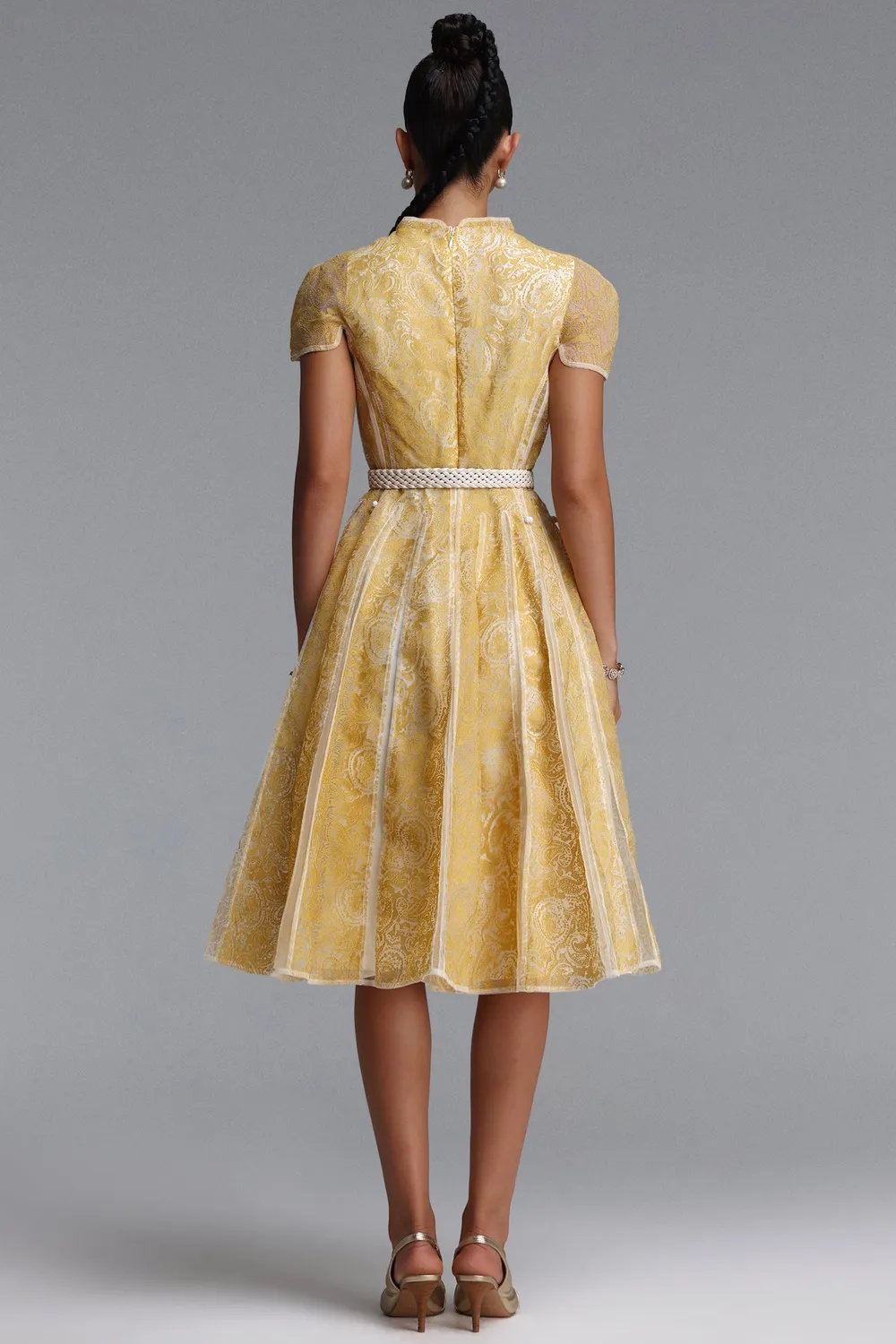 Bella Barnett Rosita abito maxi giallo paisley