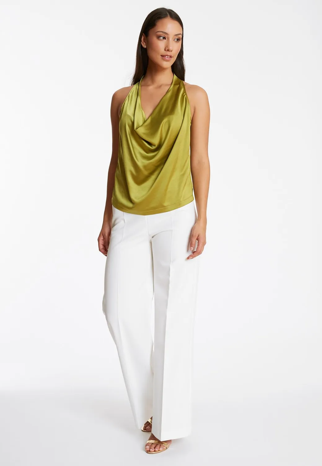 Ana Alcazar Pahymi top scollo cascata verde