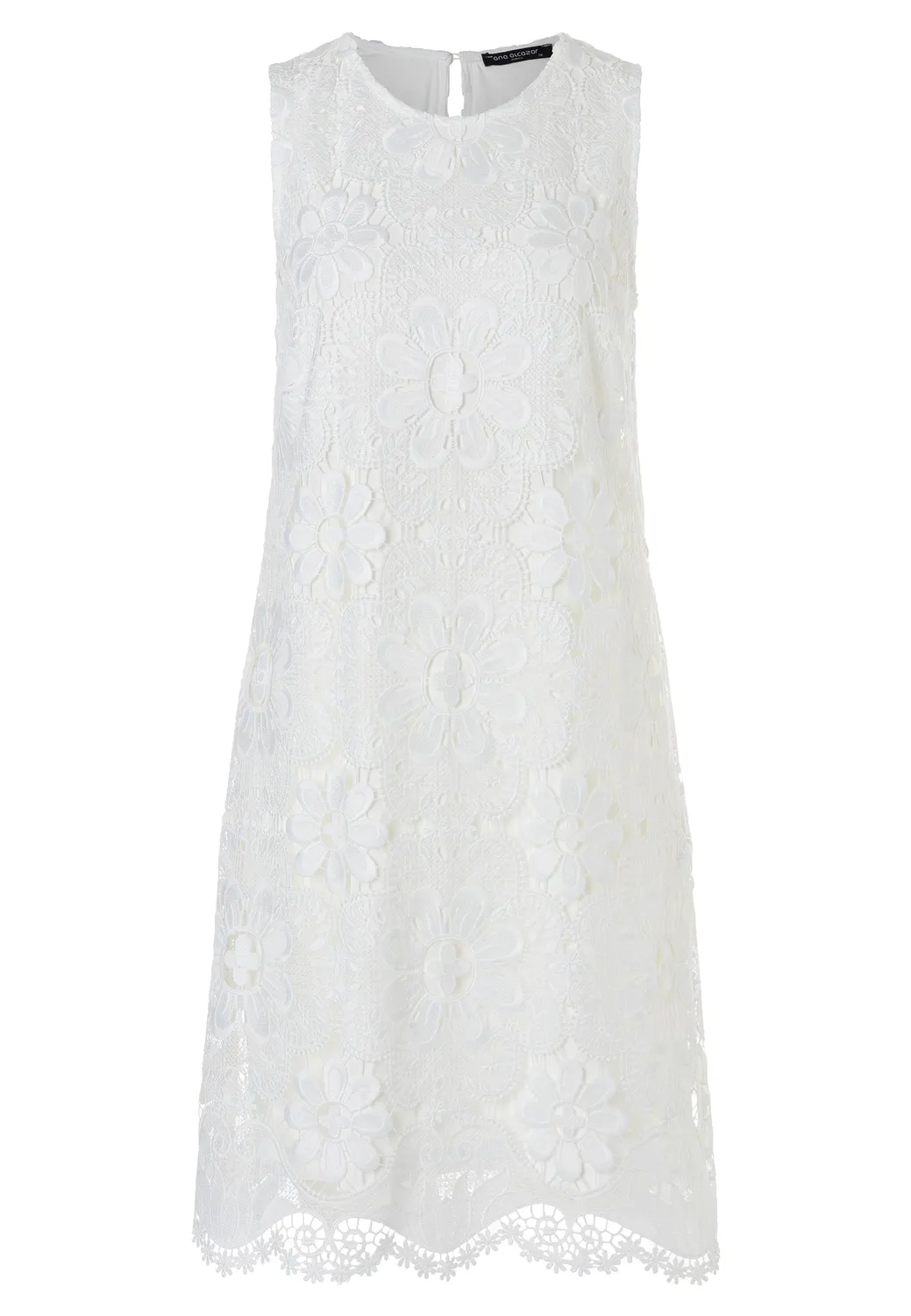 Ana Alcazar Daila abito pizzo bianco corto svasato