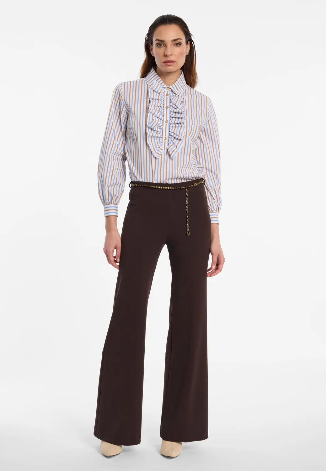 Ana Alcazar Evorille pantaloni larghi espresso cintura