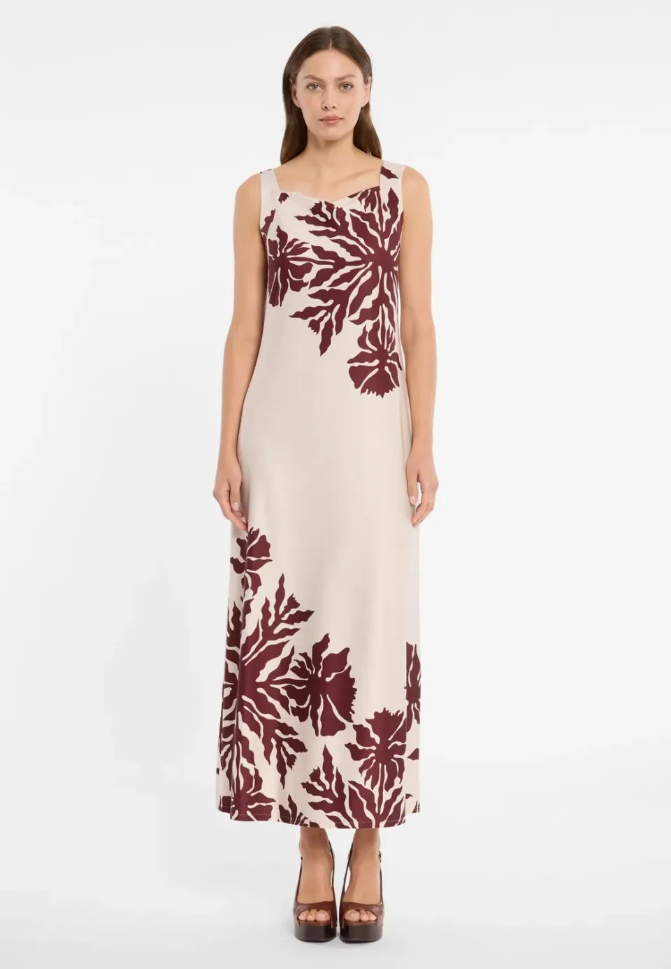 Ana Alcazar Doreyas abito lungo beige fiori estate