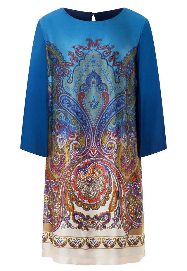 Ana Alcazar Pamila abito corto paisley blu