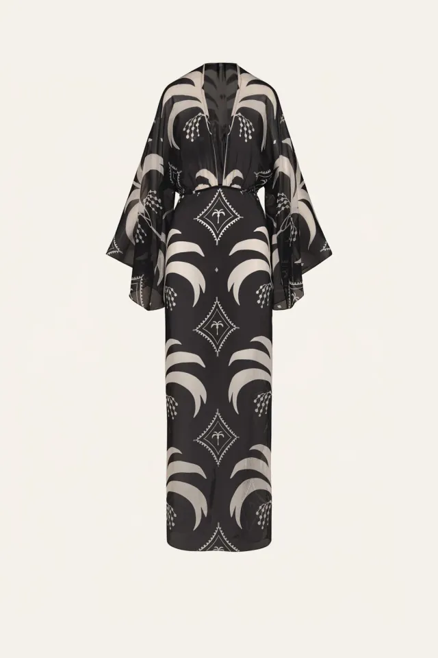 Johanna Ortiz Spiritual Healers caftano georgette nero