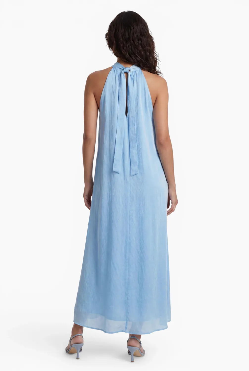 Ana Alcazar Dayen abito lungo halterneck blu lyocell