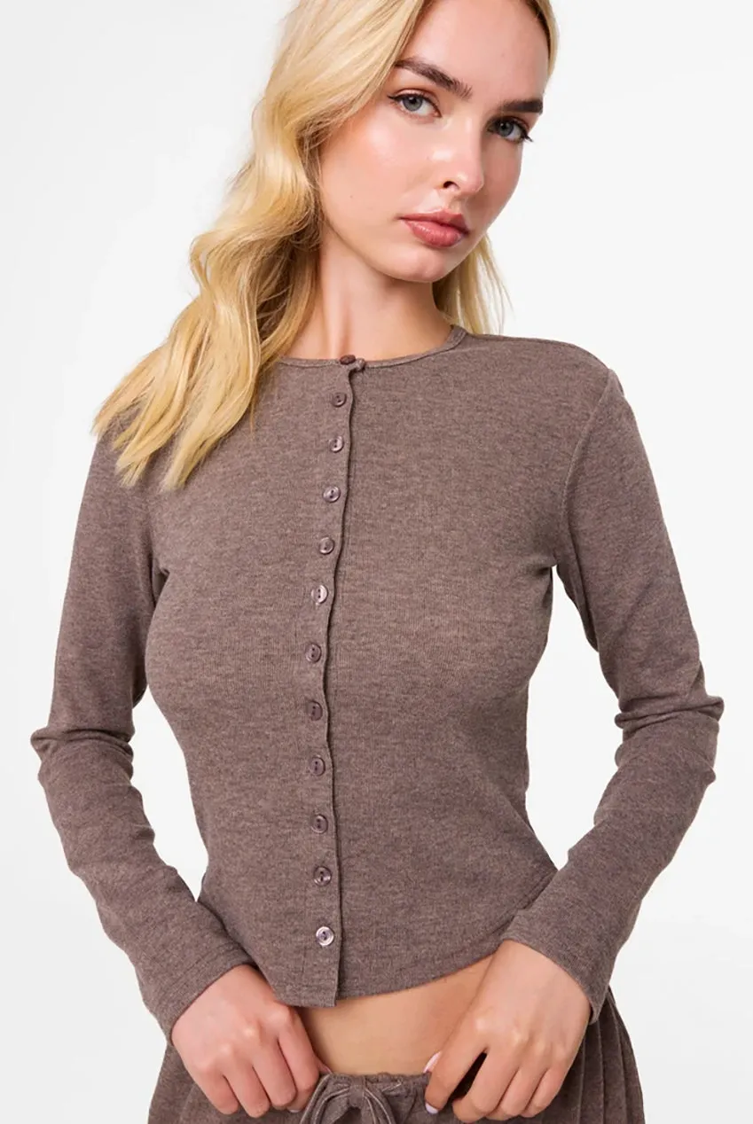 Pink Vanilla Button Up cardigan mocha M coste abbottonato