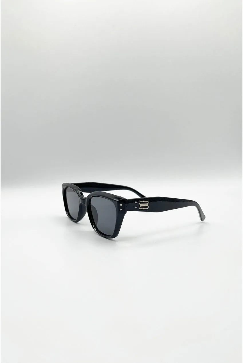 SVNX Square Cat Eye occhiali sole neri montatura quadrata