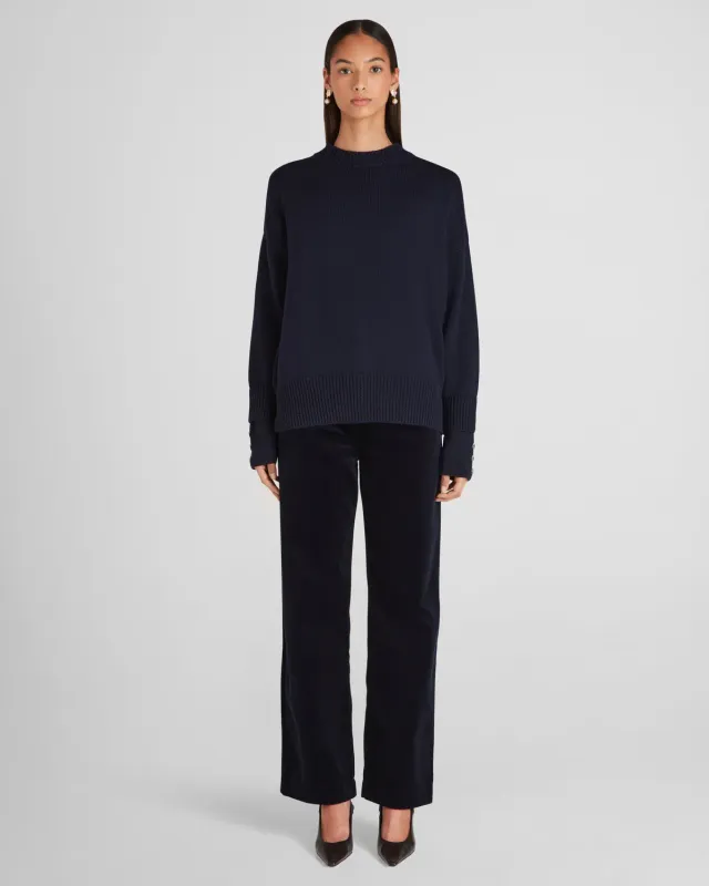 Violante Nessi Aaron maglione blu lana merino